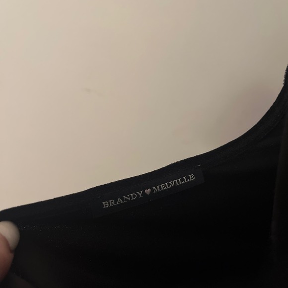 Brandy Melville Black Velvet Slip Dress - S - Picture 3 of 3